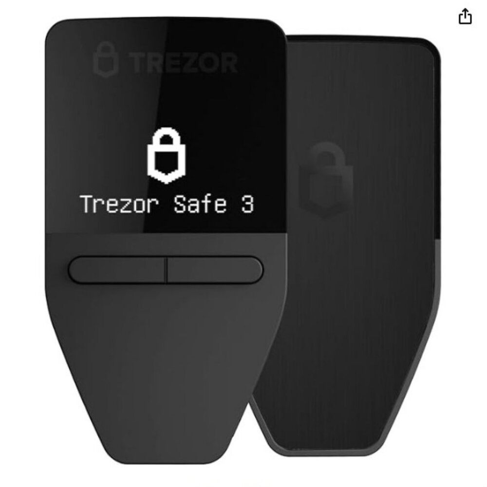 New Trezor Safe 3 Passphrase & Secure Element Protected Crypto Hardware Wallet